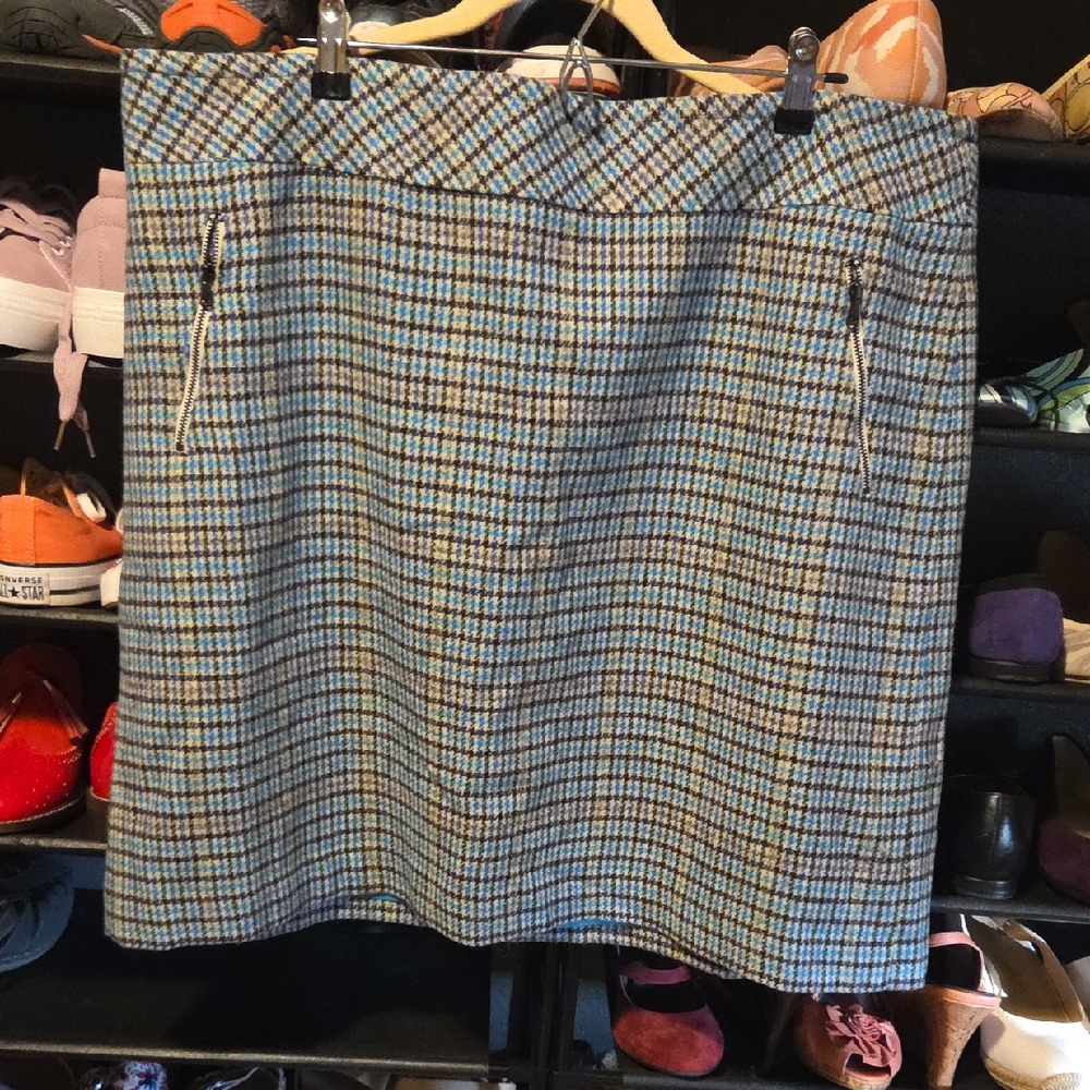 Talbots Multicolor Plaid Pencil Skirt